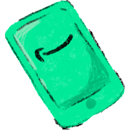tablet shape in shades of green with an Amazon logo